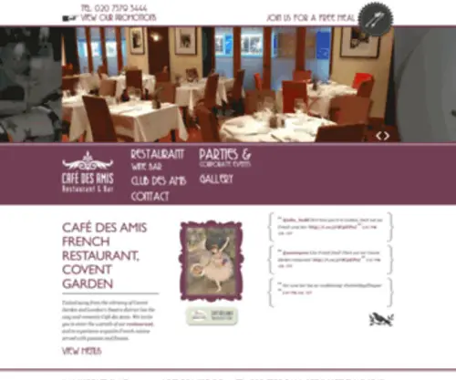 Cafedesamis.co.uk(Covent Garden Restaurant) Screenshot