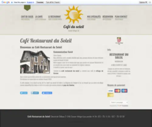 Cafedusoleilcorsier.ch(Café Restaurant du Soleil à Corsier village) Screenshot