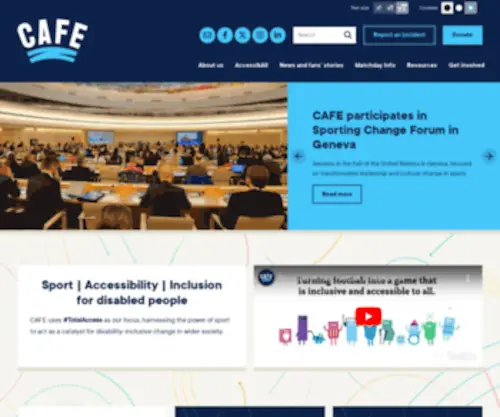 Cafefootball.eu(Centre for Access to Football in Europe) Screenshot