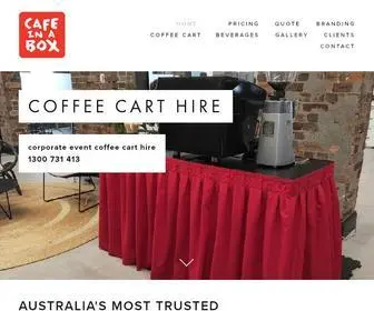 Cafeinabox.com.au(Corporate event coffee cart hire) Screenshot