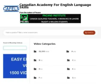 Cafels.com(Canadian Academy For English Language Skills) Screenshot