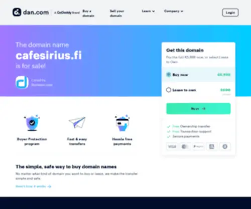 Cafesirius.fi(Dit domein kan te koop zijn) Screenshot