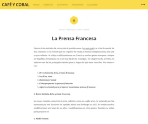 Cafeycoral.com(Café y Coral) Screenshot