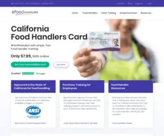 Cafoodhandlers.com(CALIFORNIA Food Handlers Card) Screenshot