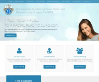 Cafprs.com(The Canadian Academy of Facial Plastic and Reconstructive Surgery (CAFPRS)) Screenshot