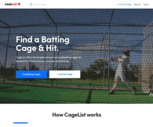 Cagelist.com(Find a Batting Cage & Hit) Screenshot