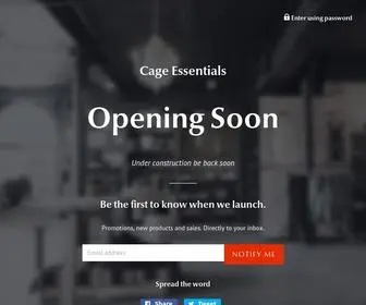 Cagerenterprise.com(Cage Essentials) Screenshot