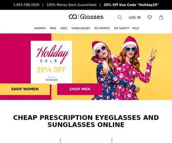 Caglasses.com(Cheap Prescription Eyeglasses and Sunglasses Online) Screenshot