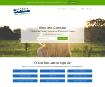 Cahba.com(Covered California Health Insurance Exchange) Screenshot