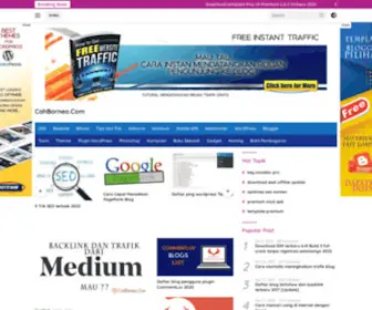 Cahborneo.com(Belajar dan berbagi tutorial SEO backlink theme premium wordpres dan blogger gratis) Screenshot