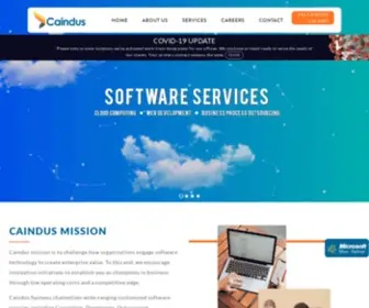 Caindus.com(Software, Cloud Services & Outsourcing Company) Screenshot