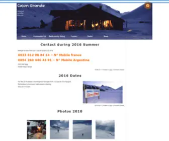 Cajongrande.com(Un refuge pour le ski en Argentine) Screenshot