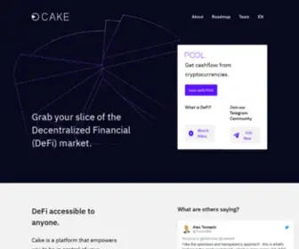 Cakedefi.com(The most transparent way to get cashflow from your cryptocurrencies) Screenshot