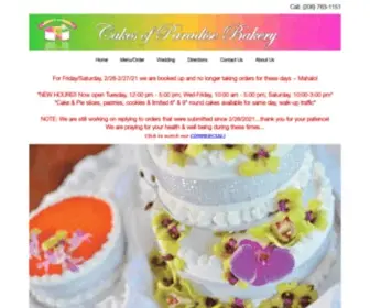 Cakesofparadisebakery.com(Cakes of Paradise bakes delicious tropical cakes) Screenshot