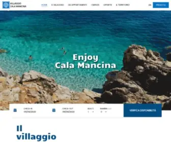 Calamancina.it(Sito ufficiale di Cala Mancina a San Vito Lo Capo) Screenshot