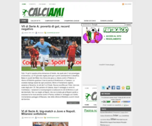 Calciami.it(Notizie dal mondo del calcio) Screenshot