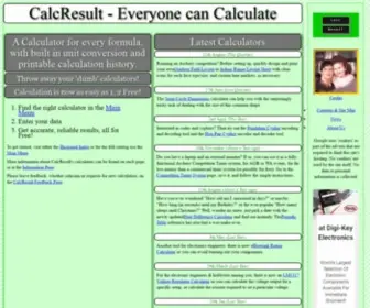 Calcresult.com(CalcResult Universal Calculators) Screenshot