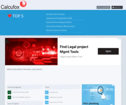 Calcufox.com(Online Calculators) Screenshot