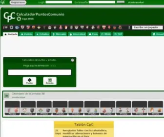 Calculapuntoscomunio.com(CpC) Screenshot