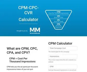 CalculatecPM.com(Calculate CPM) Screenshot