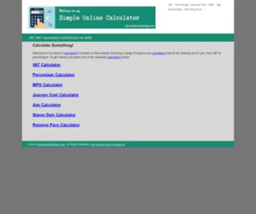 Calculatesomething.com(Step into our World of Calculators) Screenshot