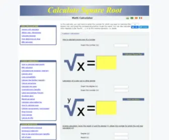 Calculatesquareroot.in(Calculation of a square root) Screenshot