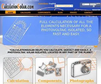 Calculationsolar.com(Free online application for calculating solar photovoltaic installation) Screenshot