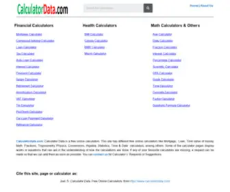 Calculatordata.com(Free Online Calculators) Screenshot