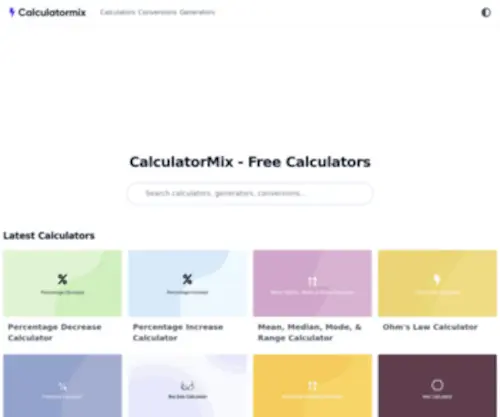 Calculatormix.com(Free calculators) Screenshot