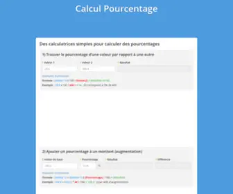 Calculpourcentage.com(Calculettes rapides pour calculer des pourcentages) Screenshot