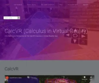 CalcVR.org(Information and Resources for the CalcVR (Calculus in Virtual Reality) App) Screenshot