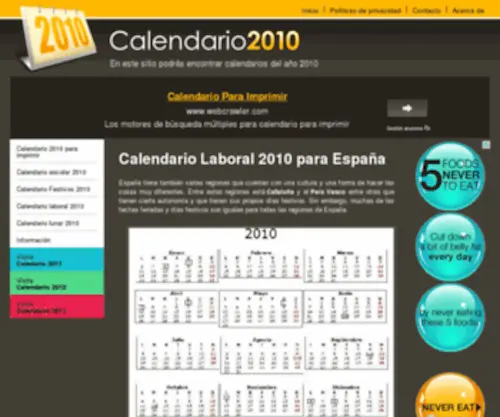 Calenda2010.com(Calenda 2010) Screenshot