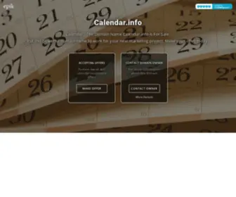 Calendar.info(This rare domain name and original keyword phrase for Calendar) Screenshot