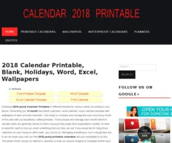 Calendar2018Printable.com(Calendar 2018 Printable) Screenshot