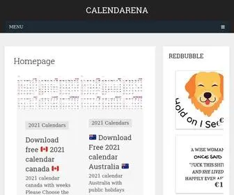 Calendarena.com(Free Online Calendars USA) Screenshot