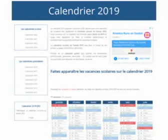 Calendrier-2019.org(Calendrier) Screenshot
