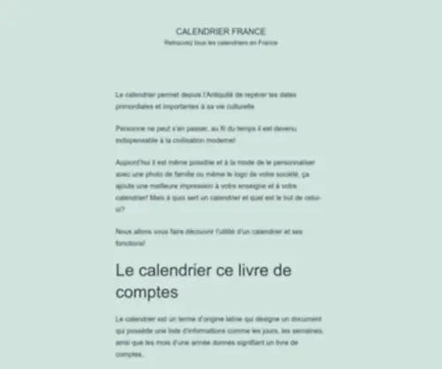 Calendrier-France.fr(Calendrier France; calendrier 2015 France) Screenshot