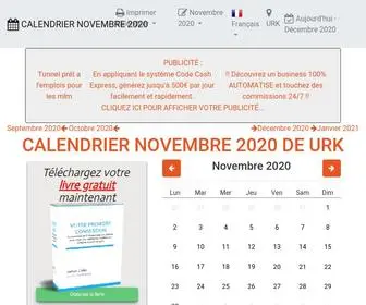 Calendrier-Novembre.com(CALENDRIER NOVEMBRE) Screenshot