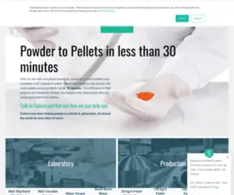 Caleva.com(Laboratory & Production Equipment for Pellets and Extrudate) Screenshot