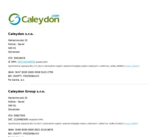 Caleydon.com(Caleydon s.r.o) Screenshot