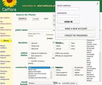 Calflora.org(Information on wild California plants) Screenshot