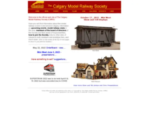 Calgarymodelrailway.ca(The Calgary Model Railway Society) Screenshot