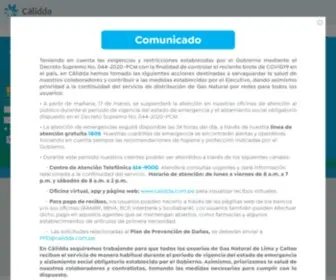 Calidda.com.pe(Calidda) Screenshot
