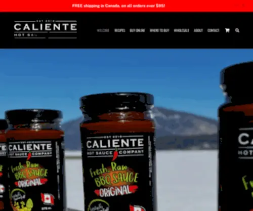 Calientehotsauceco.ca(Canada's only raw hotsauce maker) Screenshot