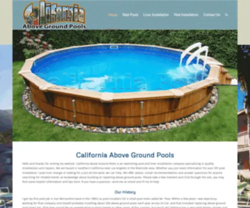 Californiaabovegroundpools.com(California Above Ground Pools & Information) Screenshot