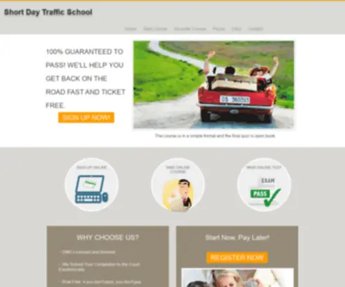 Californiaeasiesttrafficschool.com(Short Day Traffic School DMV License #E1878) Screenshot