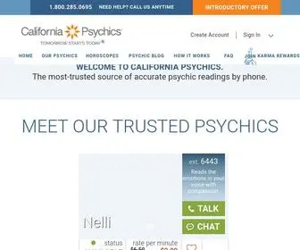 Californiapsychics.com(Psychic Readings or Tarot Readings by Phone or Chat) Screenshot