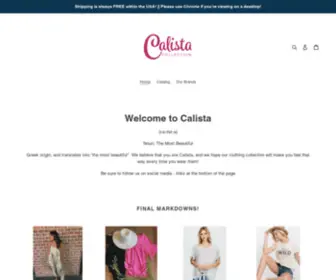 Calistacoll.com(Online boutique for the modern woman) Screenshot