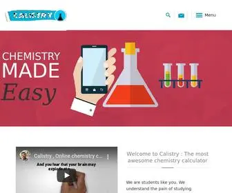 Calistry.org(The most awesome online chemistry calculators) Screenshot