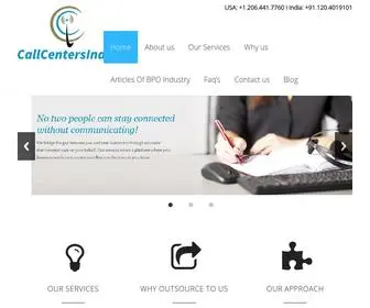 Callcentersindia.net(Outsourcing Call Center Services India) Screenshot